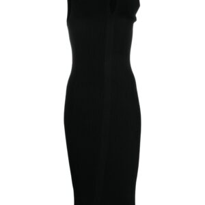 Versace Slashed roll-neck midi dress