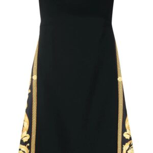 Versace Barocco contrasting-panel shift minidress