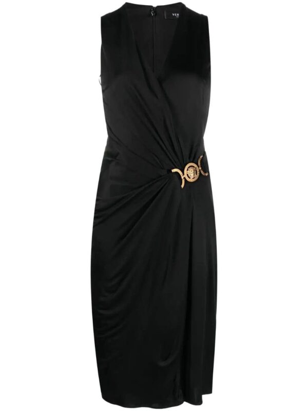 Versace  Medusa plaque pleated dress