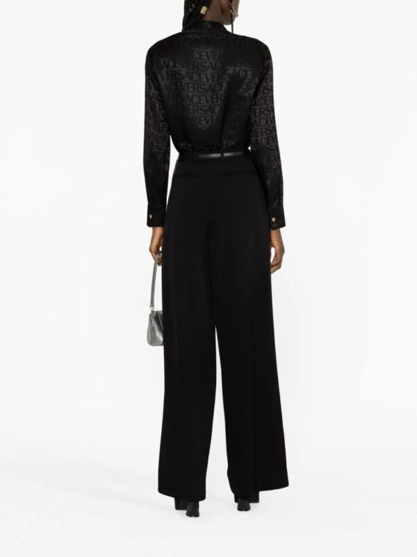 Versace  pleated wide-leg stretch-wool trousers - Image 2