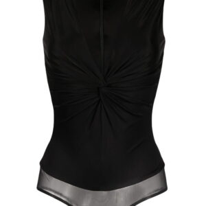 Versace  knotted V-neck bodysuit