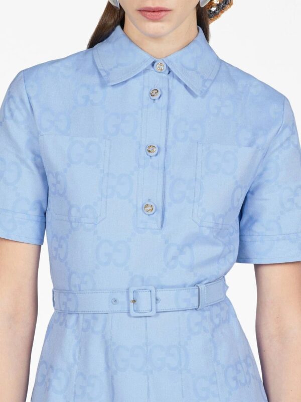 Gucci  logo-print flared shirt dress - Image 4