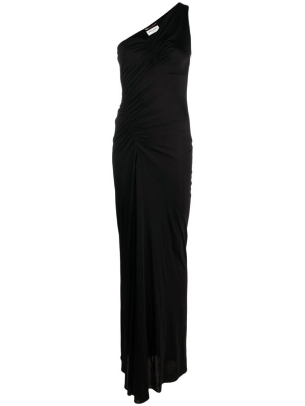 Saint Laurent one-shoulder ruched dress