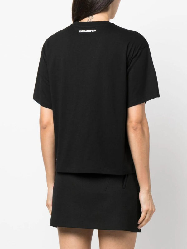 Karl Lagerfeld  rhinestone-embellished logo-print T-shirt - Image 4