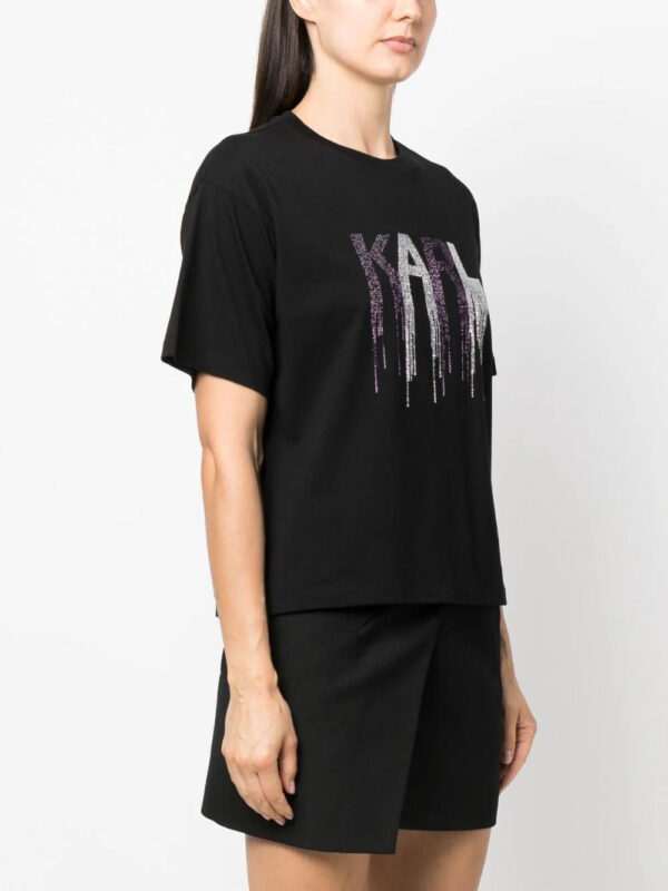 Karl Lagerfeld  rhinestone-embellished logo-print T-shirt - Image 3
