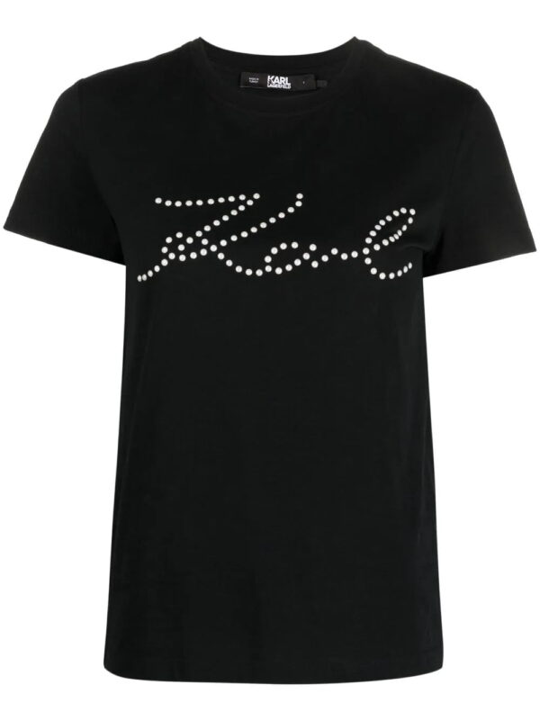 Karl Lagerfeld  logo print-embellished organic-cotton T-shirt