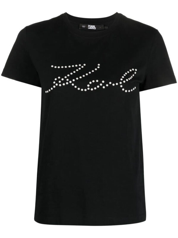 Karl Lagerfeld  logo print-embellished organic-cotton T-shirt