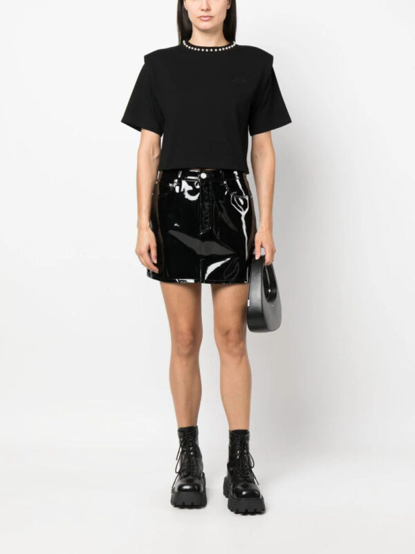 Karl Lagerfeld  faux-pearl embellished padded T-shirt - Image 2