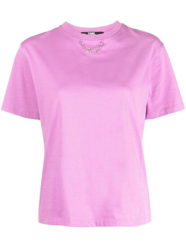 Karl Lagerfeld  logo-plaque organic-cotton T-shirt