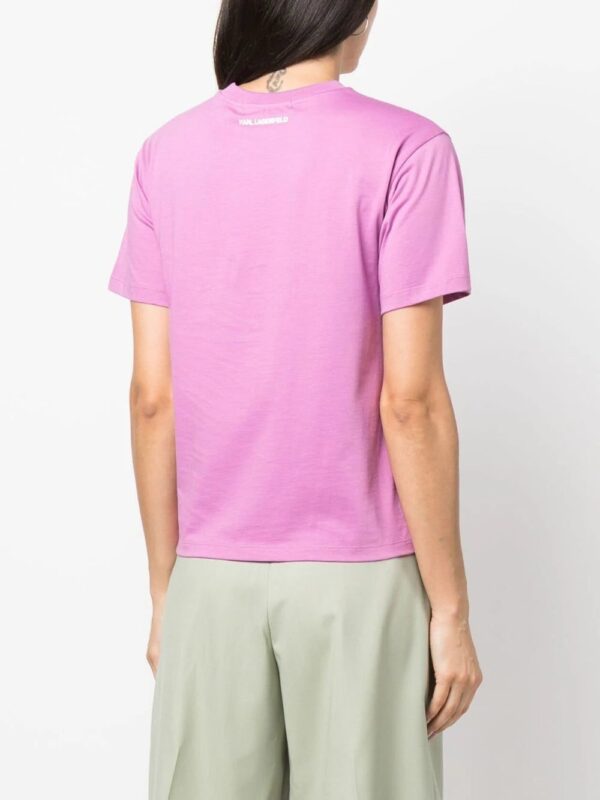 Karl Lagerfeld  logo-plaque organic-cotton T-shirt - Image 4