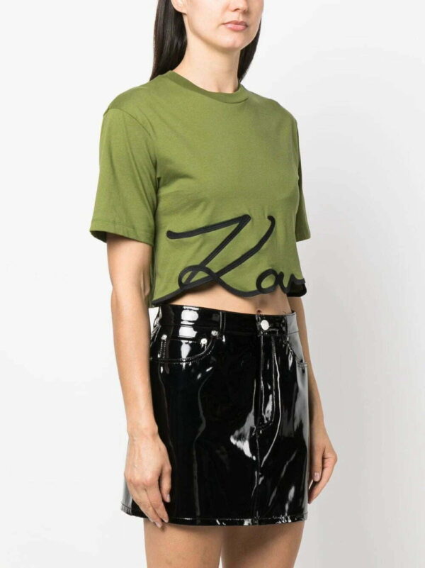 Karl Lagerfeld  logo-print organic-cotton cropped T-shirt - Image 3