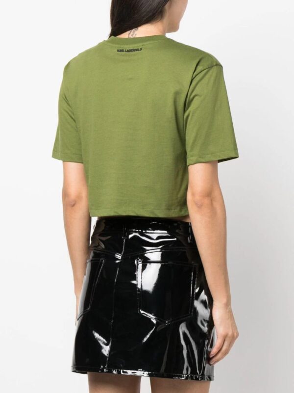 Karl Lagerfeld  logo-print organic-cotton cropped T-shirt - Image 4