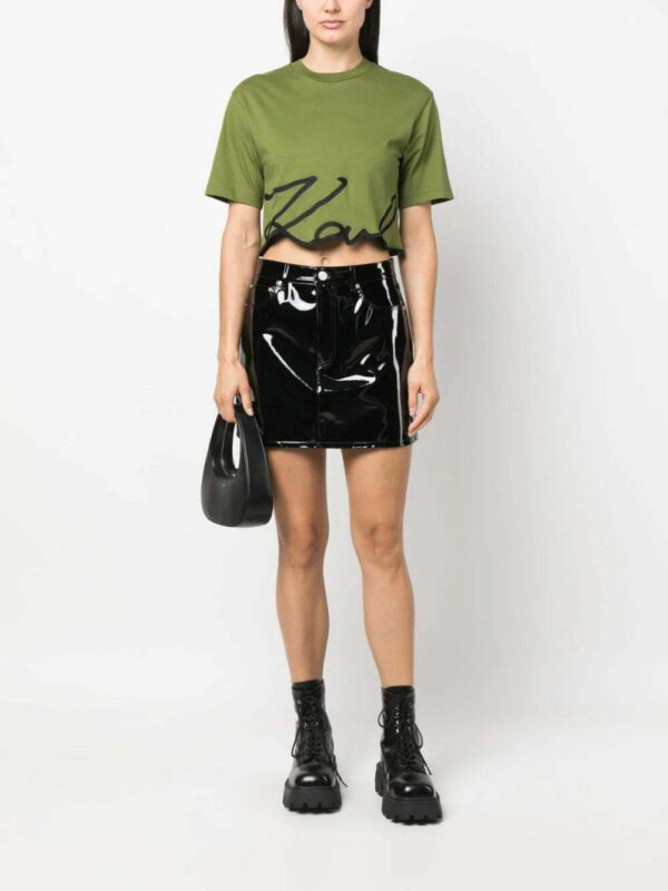 Karl Lagerfeld  logo-print organic-cotton cropped T-shirt - Image 2