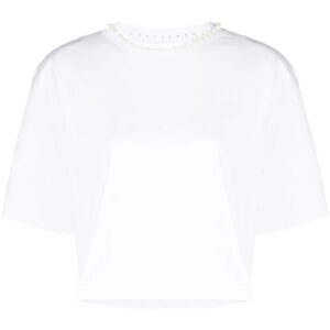 Karl Lagerfeld  faux-pearl-embellished padded T-shirt