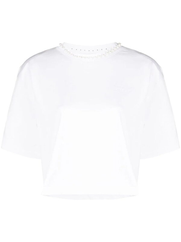Karl Lagerfeld  faux-pearl-embellished padded T-shirt