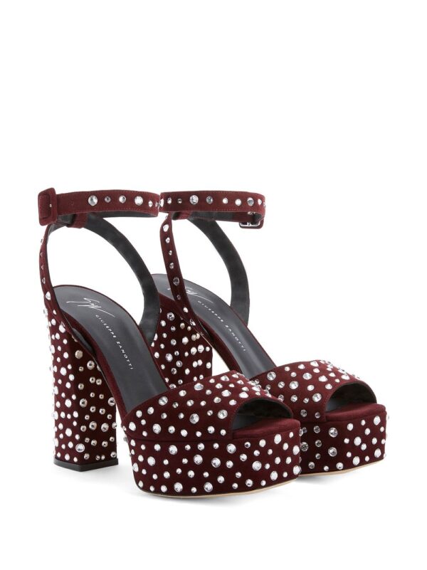 Giuseppe Zanotti  120mm crystal-embellished leather sandals - Image 2