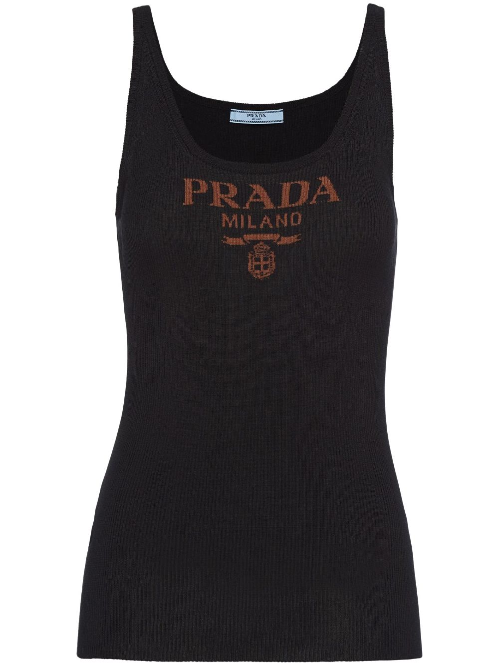 Prada logo-print silk tank top