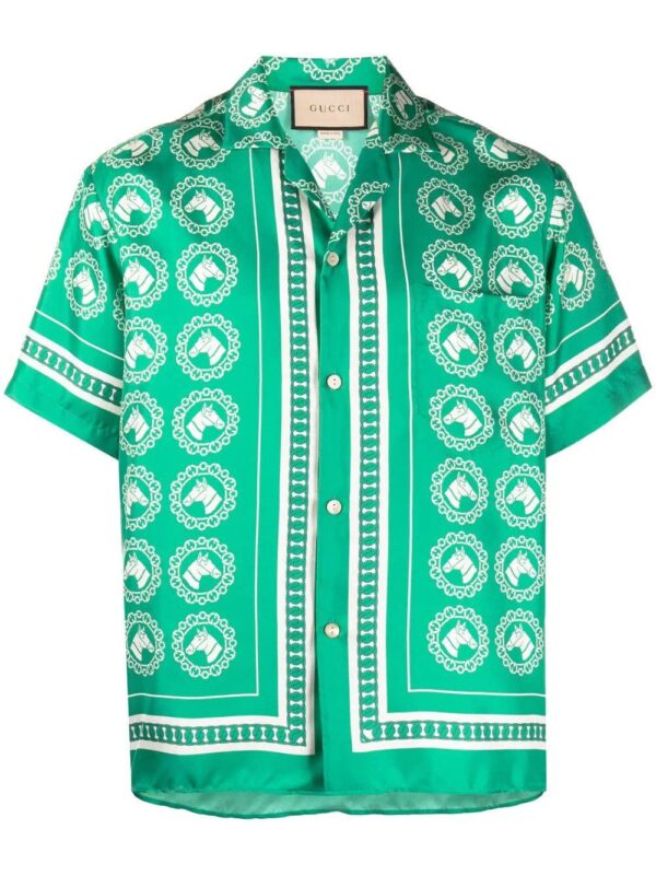 Gucci  graphic-print silk shirt