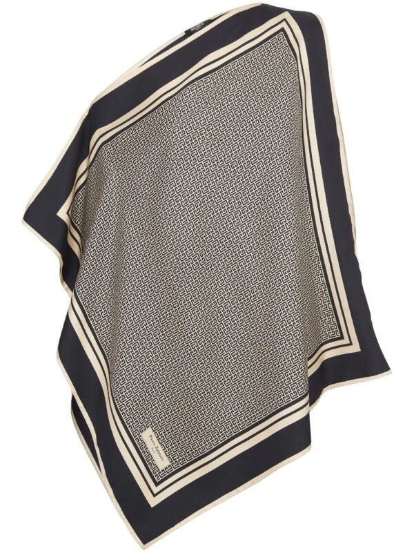Balmain  asymmetric monogram silk top