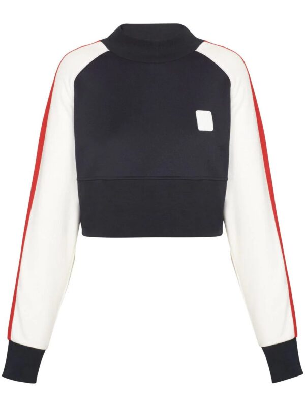 Balmain  logo-embroidery cropped sweatshirt