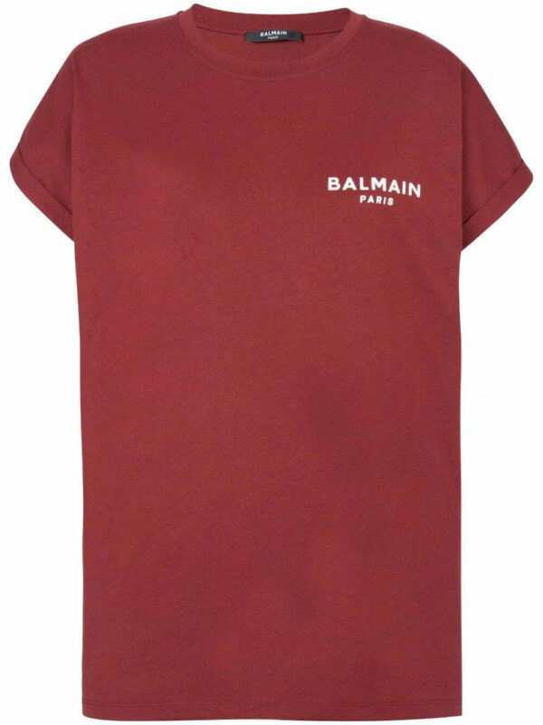 Balmain  flocked-logo organic-cotton T-shirt