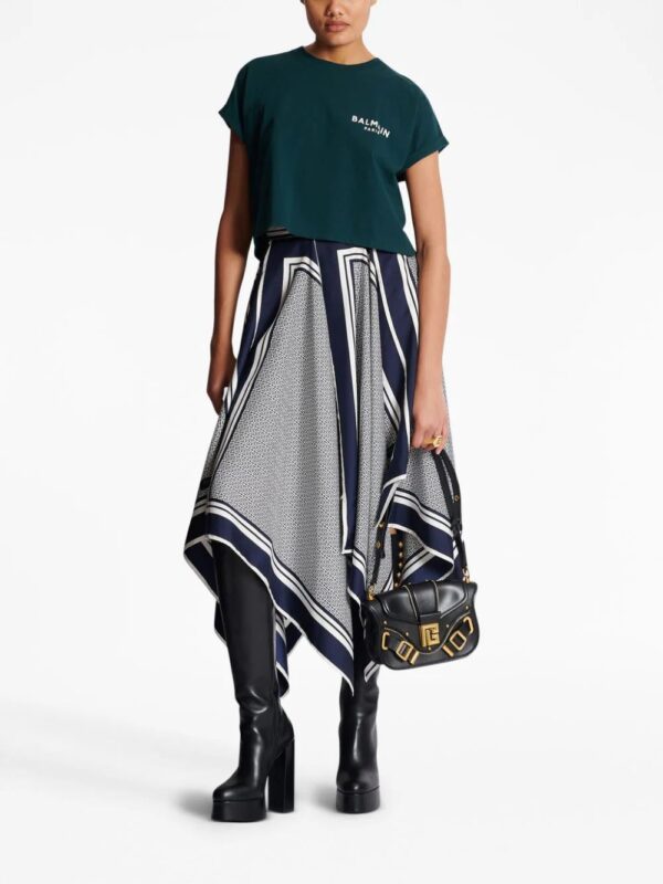 Balmain  flocked-logo cropped T-shirt - Image 2
