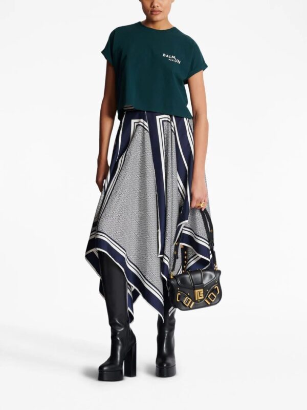 Balmain  flocked-logo cropped T-shirt - Image 2