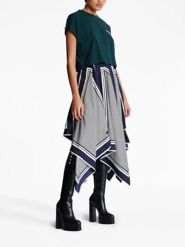 Balmain  flocked-logo cropped T-shirt - Image 3
