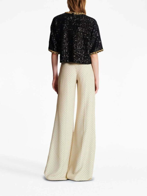 Balmain  logo-embroidery sequin top - Image 4