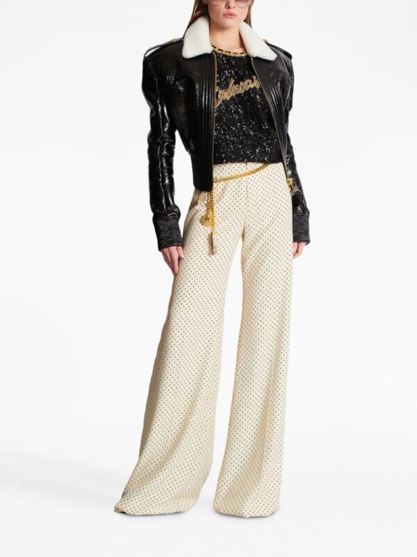 Balmain  logo-embroidery sequin top - Image 2