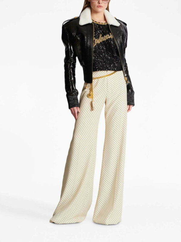 Balmain  logo-embroidery sequin top - Image 2