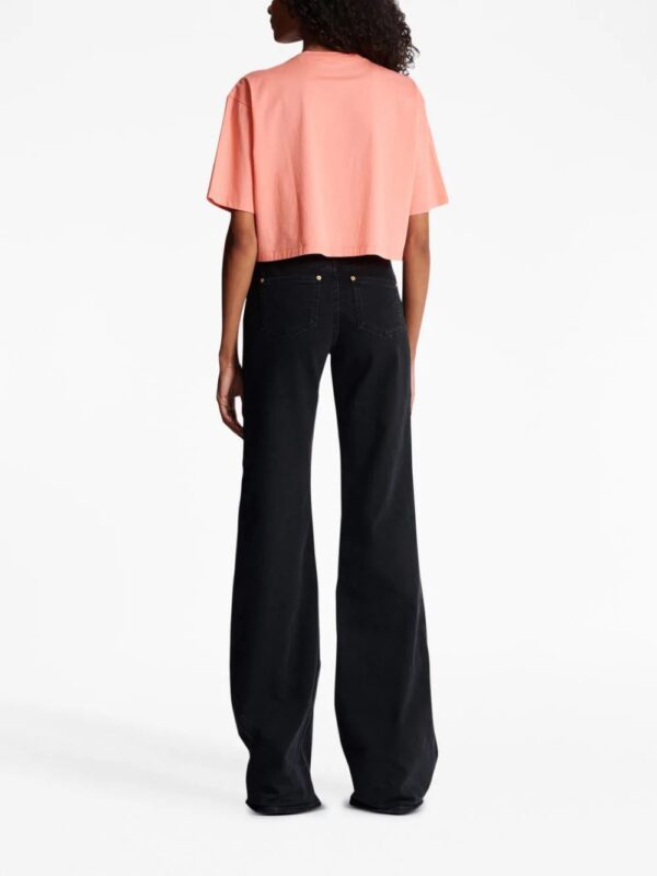 Balmain  flocked-logo cropped T-shirt - Image 4