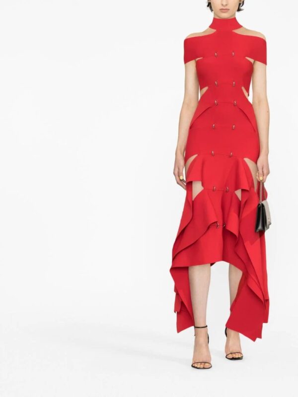 Alexander McQueen  ring-detail asymmetric maxi dress - Image 2