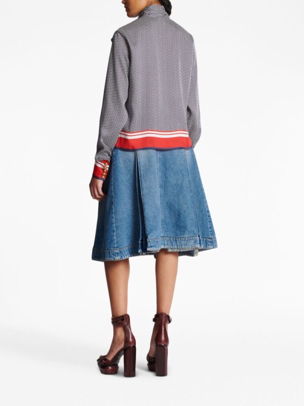 Balmain  pussy-bow monogram-printed shirt - Image 4