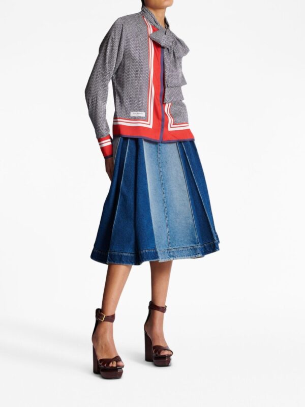 Balmain  pussy-bow monogram-printed shirt - Image 3