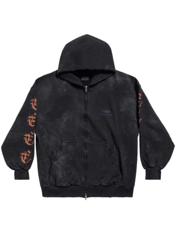 Balenciaga  Heavy metal artwork zip-up hoodie