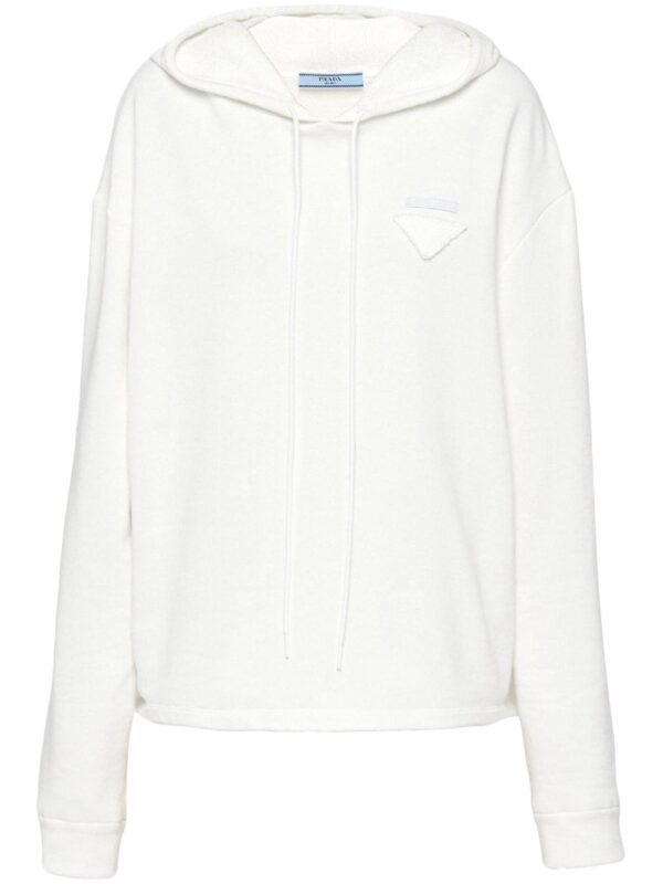 Prada triangle-logo cotton hoodie