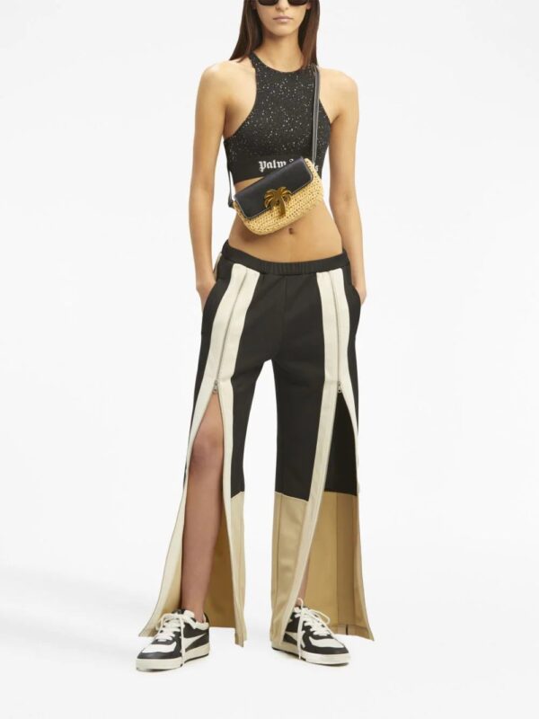 Palm Angels  zip-detailing striped trousers - Image 2