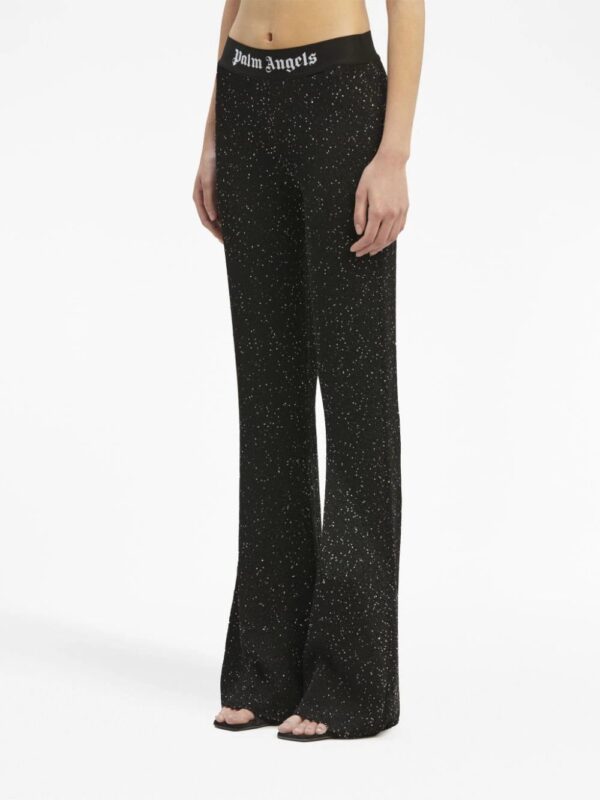 Palm Angels  logo-print knitted flared trousers - Image 4