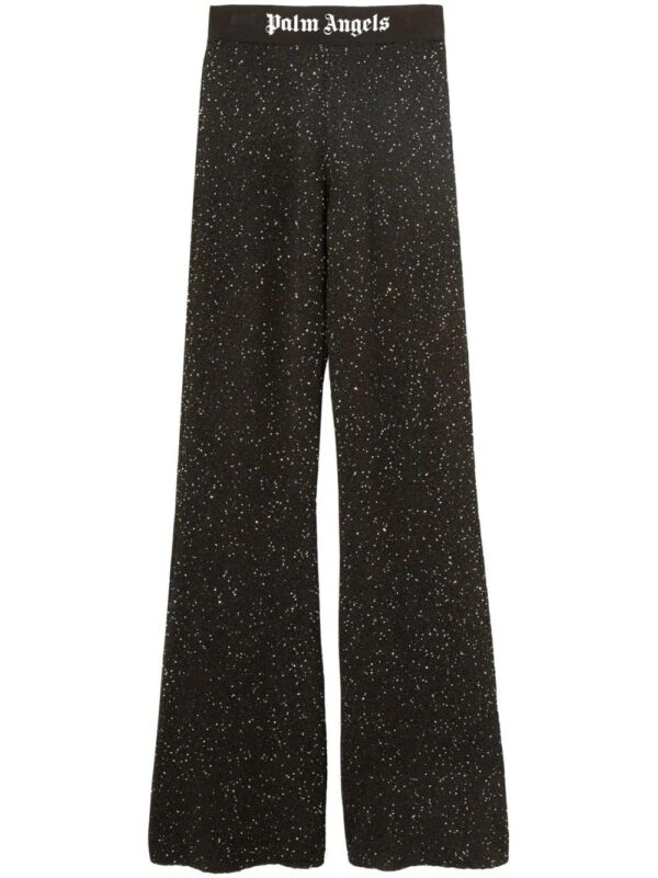 Palm Angels  logo-print knitted flared trousers