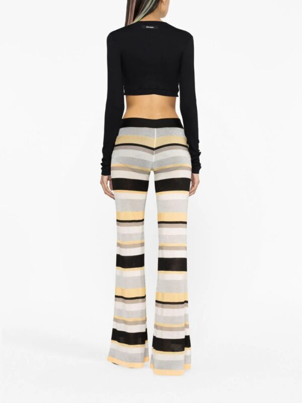 Palm Angels  striped lurex-knit trousers - Image 4