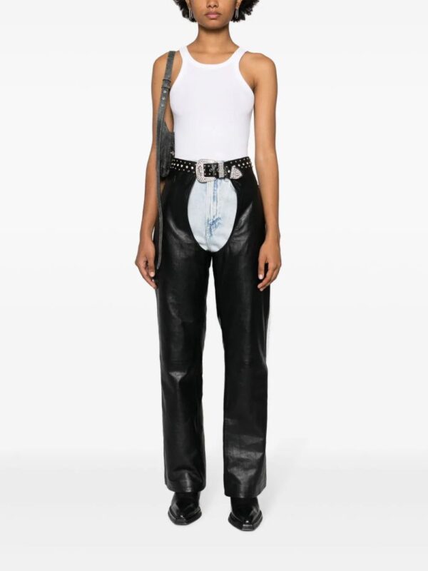 MOSCHINO JEANS  belted leather chaps trousers - Image 2