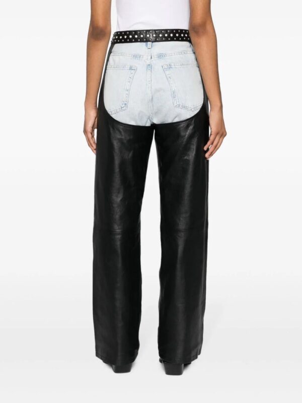 MOSCHINO JEANS  belted leather chaps trousers - Image 4