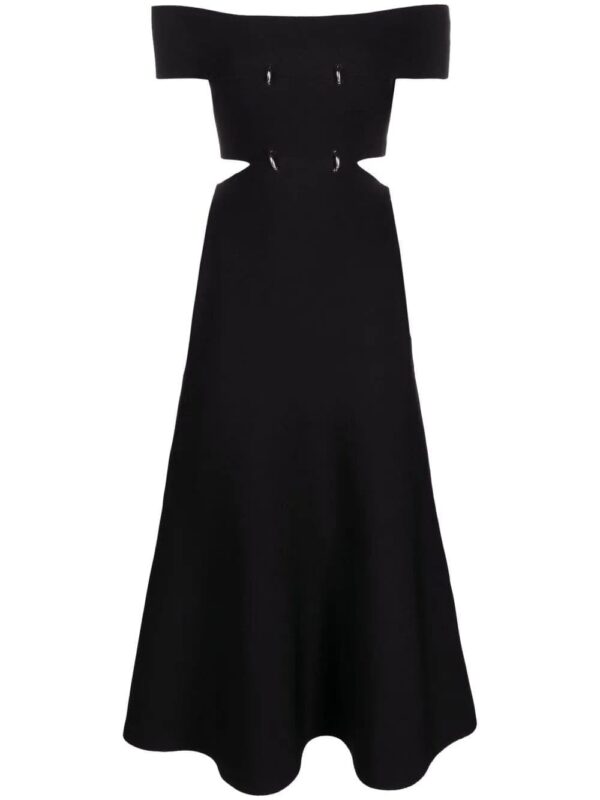 Alexander McQueen  off-shoulder flared midi dress