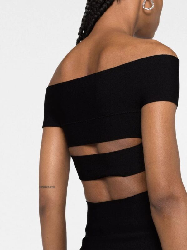 Alexander McQueen  off-shoulder flared midi dress - Image 3