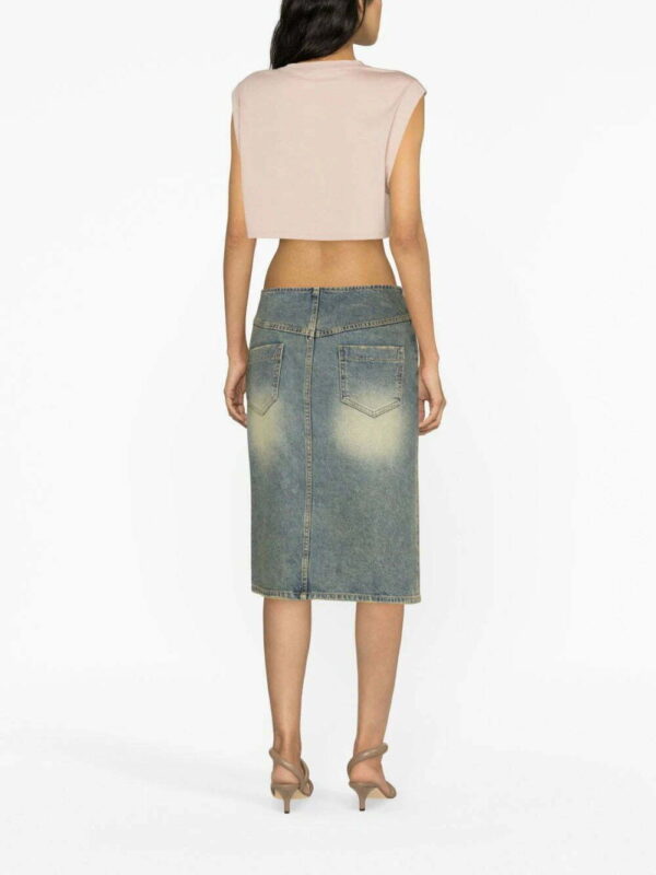Balmain  logo-print cotton crop top - Image 4