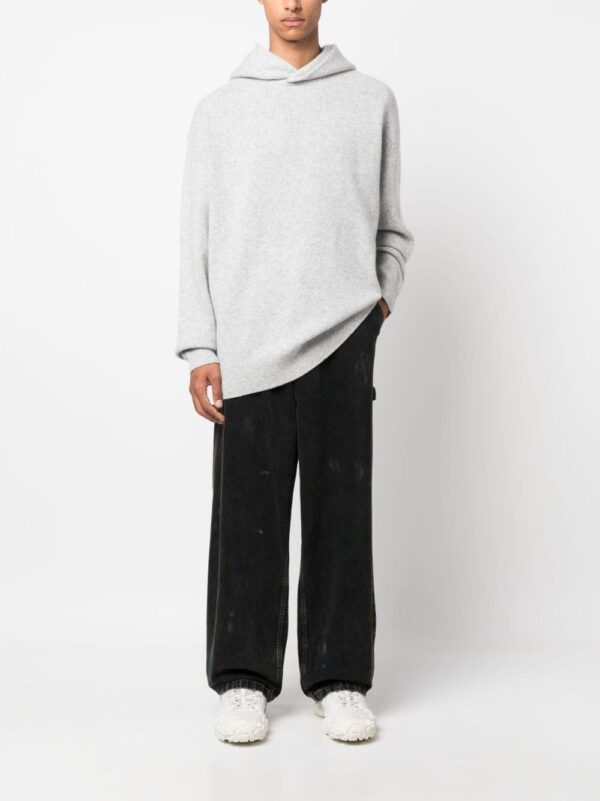 Acne Studios mélange-effect knit hoodie - Image 2