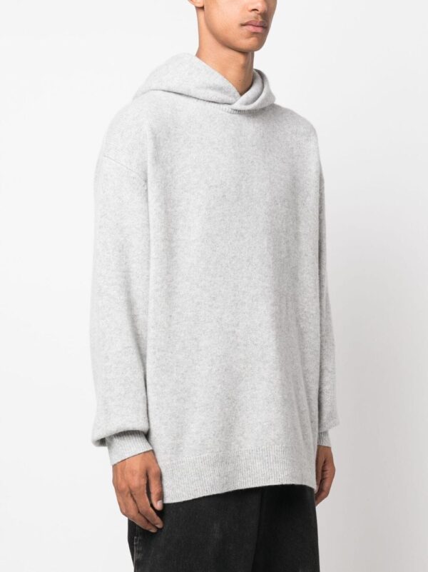 Acne Studios mélange-effect knit hoodie - Image 3