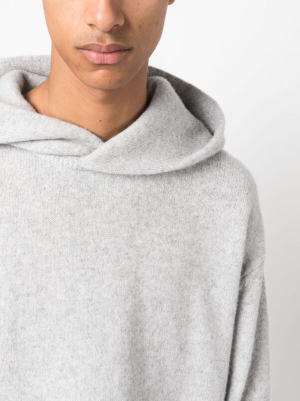 Acne Studios mélange-effect knit hoodie - Image 5