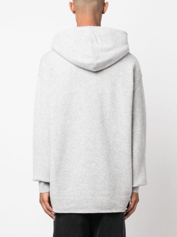 Acne Studios mélange-effect knit hoodie - Image 4